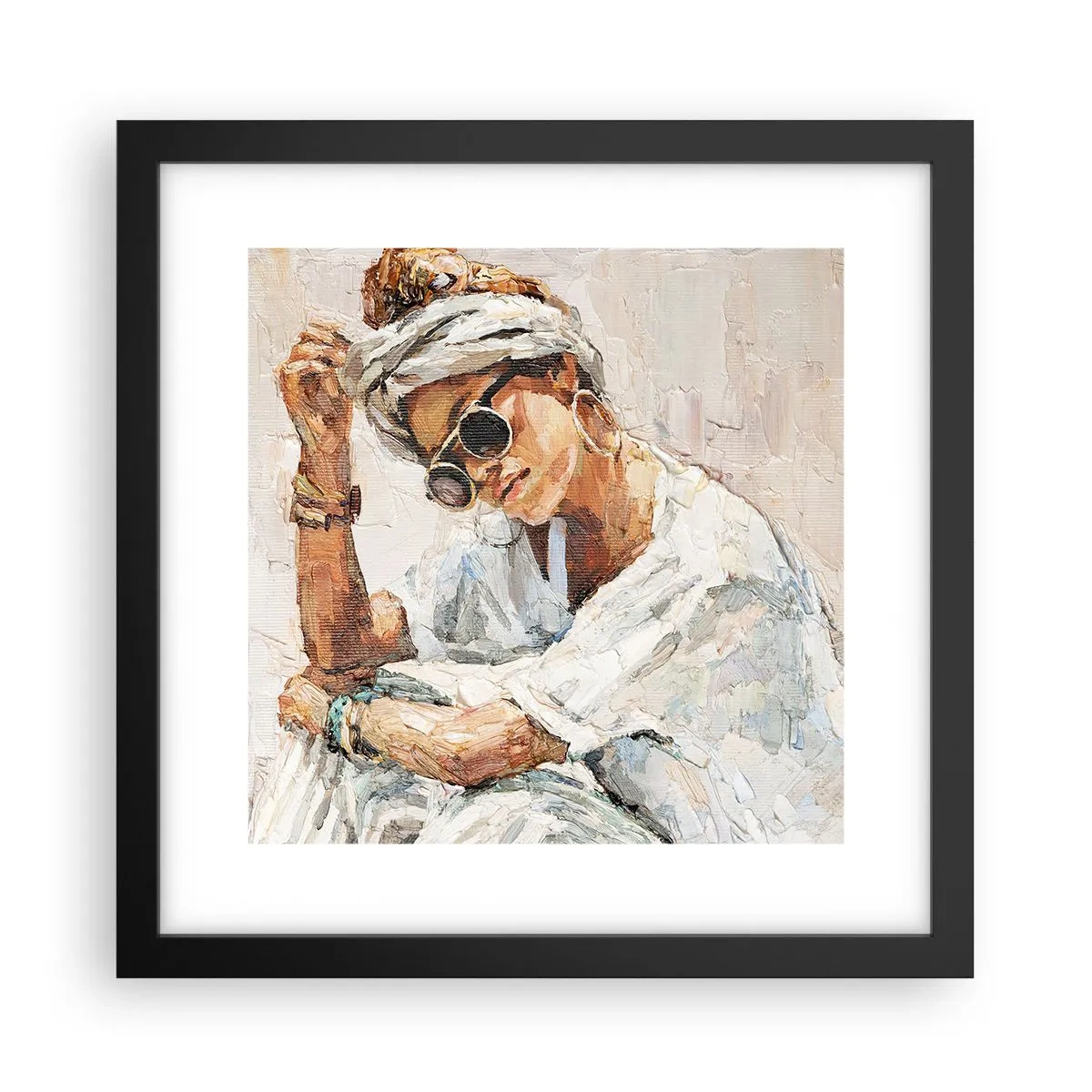 Poster in einem schwarzem Rahmen - Porträt in voller Sonne - 30x30 cm