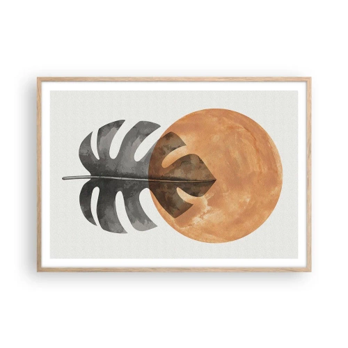 Poster in einem Rahmen aus heller Eiche - Immer die Sonne - 100x70 cm