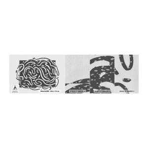 Fototapeten Muster Premium Canvas - Abstraktion: Freudentanz - Boho, Schwarz und weiß, Minimalismus - 100x30 cm