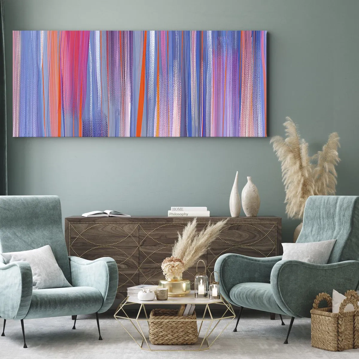 Bild auf Leinwand - Leinwandbild - Aufstieg zum Regenbogen - 100x40 cm