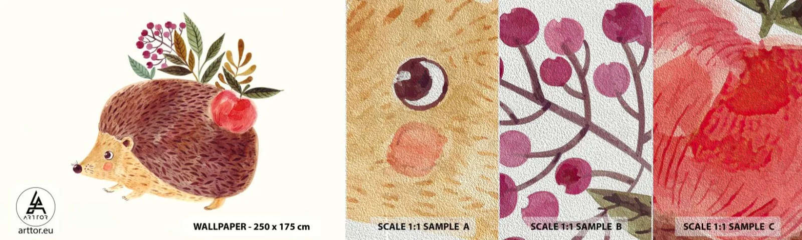 Fototapeten Muster Premium Sand - Und dann magst du mich schon - Igel, Für Kinder, Kinderzimmer - 100x30 cm