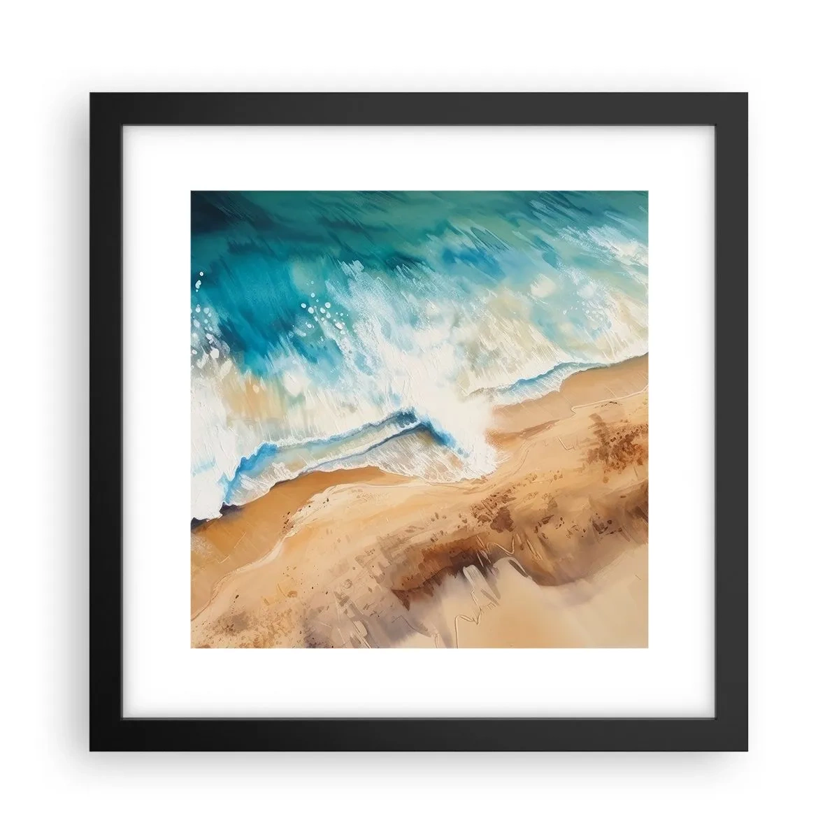 Poster in einem schwarzem Rahmen - Zurückkehrende Welle - 30x30 cm