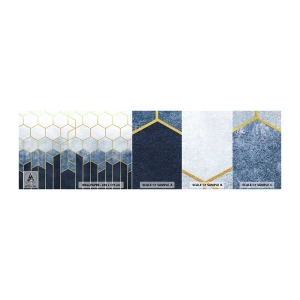 Fototapetenmuster Standard Eco - Komposition im synkopischen Rhythmus - Abstraktion, Stück, Hexagon - 100x30 cm