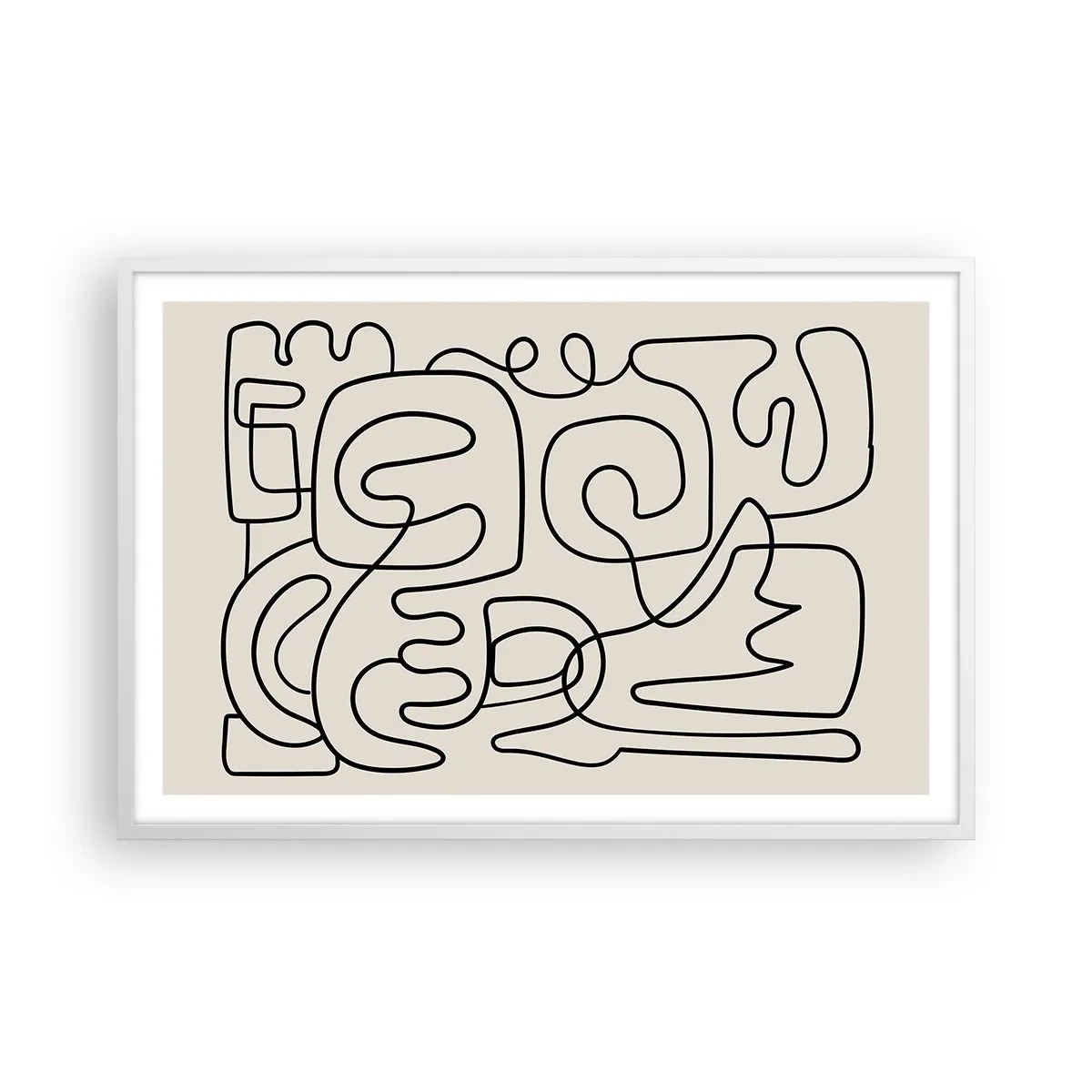 Poster in einem weißen Rahmen - Folge der Spur - 91x61 cm
