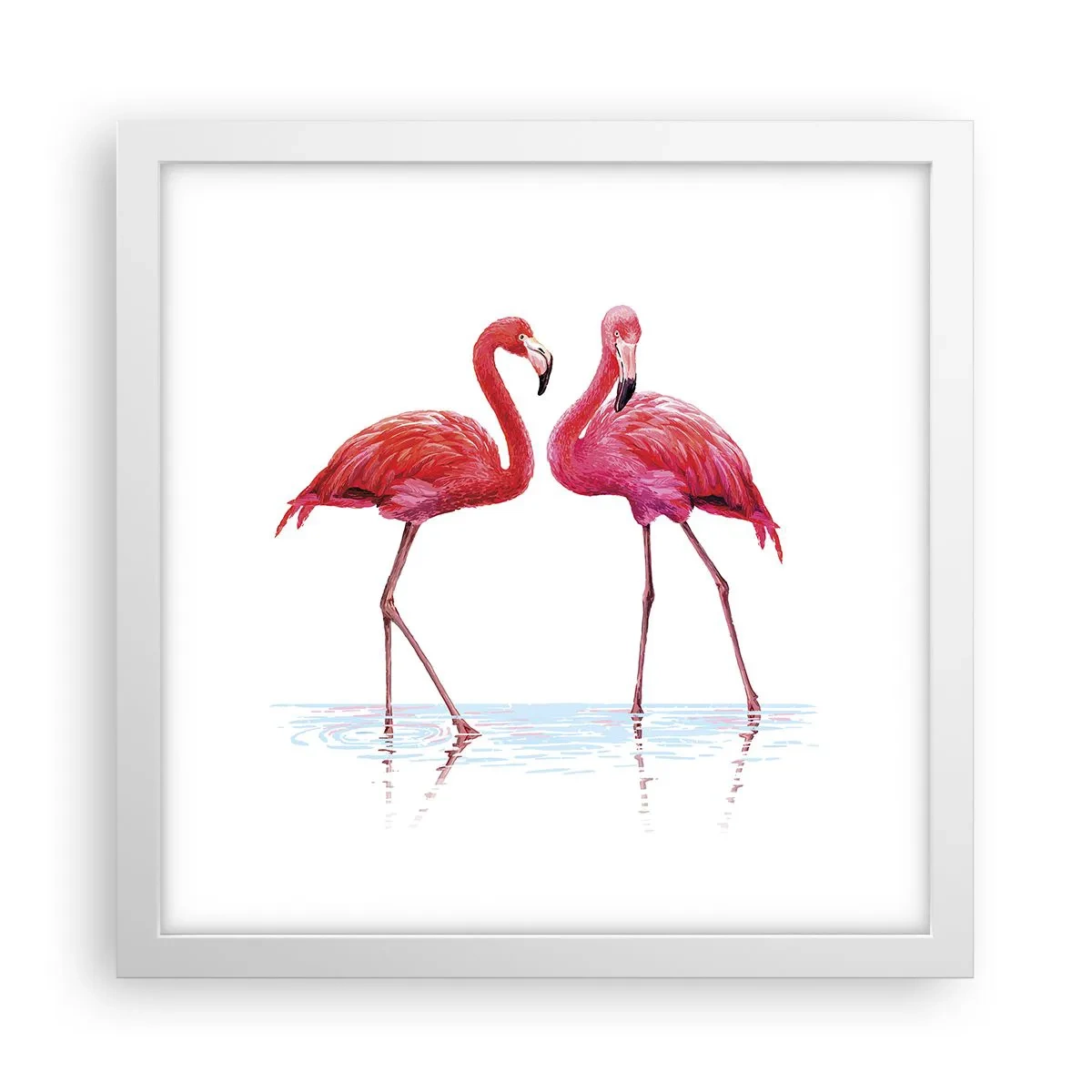 Poster in einem weißen Rahmen - Rosa randez-vous - 30x30 cm
