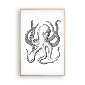 Poster in einem Rahmen aus heller Eiche - Mit den Wellen tanzen - 61x91 cm