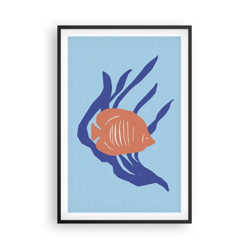 Poster in einem schwarzem Rahmen - Bewohnerin von Korallengewässern - 61x91 cm