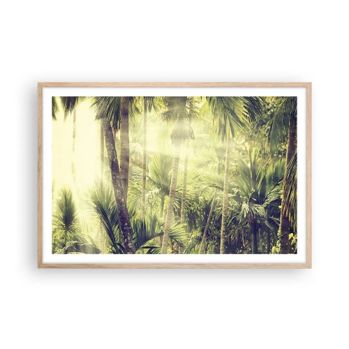 Poster in einem Rahmen aus heller Eiche - In grüner Hitze - 91x61 cm