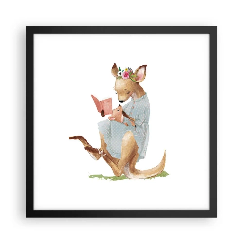 Poster in einem schwarzem Rahmen - Lies mir vor Mama - 40x40 cm