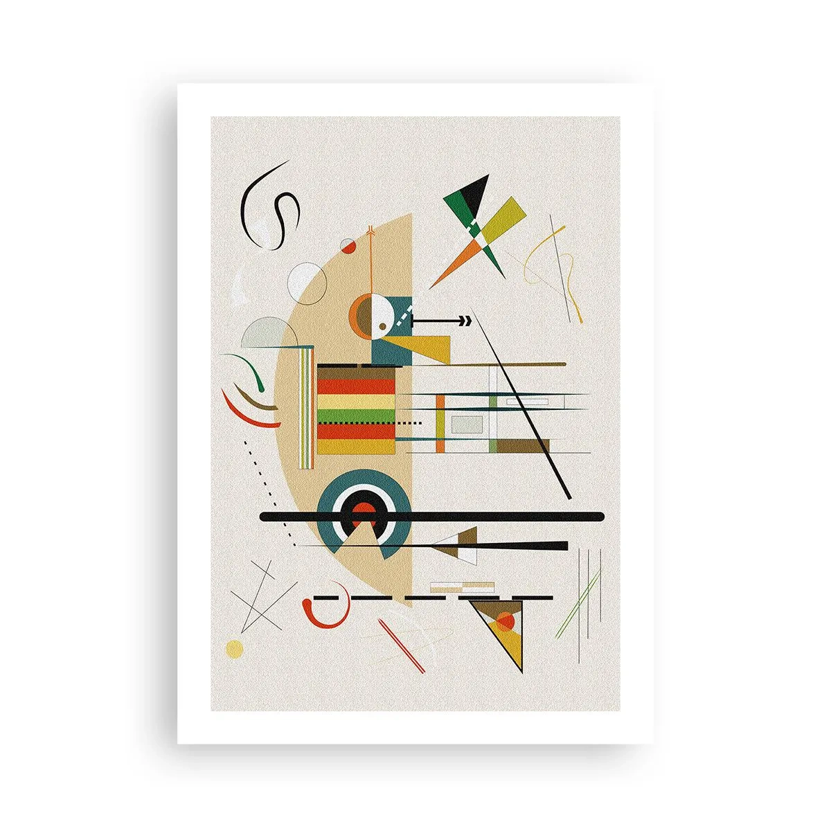Poster - Abstrakte geometrische Komposition - 50x70cm - Und die Welt lacht - Moderne Wanddekoration für Wohnzimmer und Schlafzimmer ARTTOR