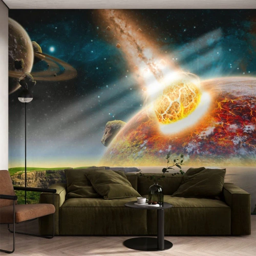 Fototapete Premium Canvas - Kosmisches Drama - Abstraktion, Landschaft, Kosmos - 500x350 cm