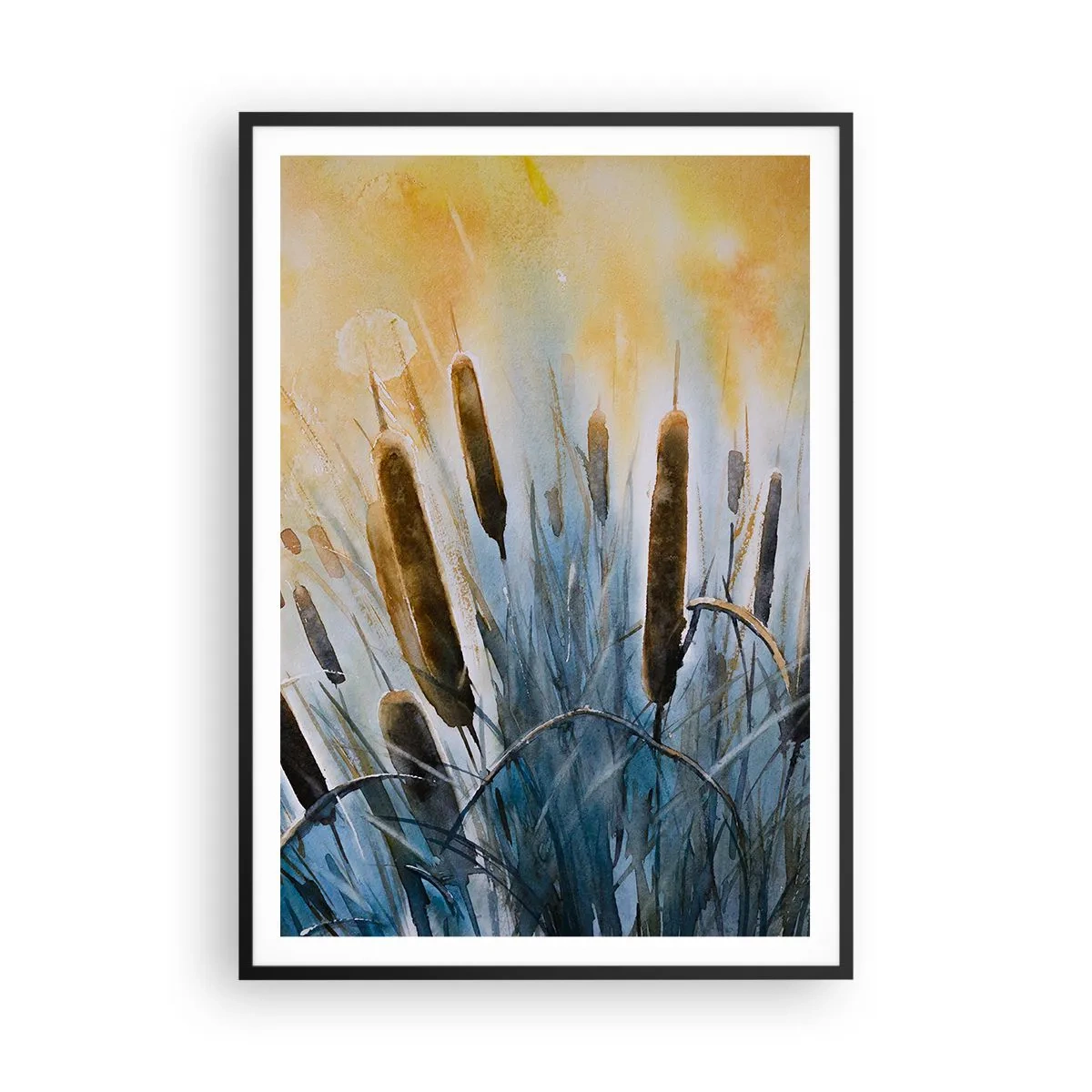 Poster in einem schwarzem Rahmen - Die Kälte des Wassers, die Hitze der Sonne - 70x100 cm