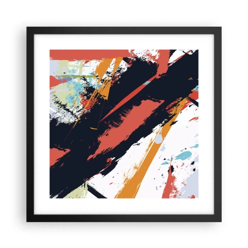 Poster in einem schwarzem Rahmen - Dynamische Komposition - 40x40 cm