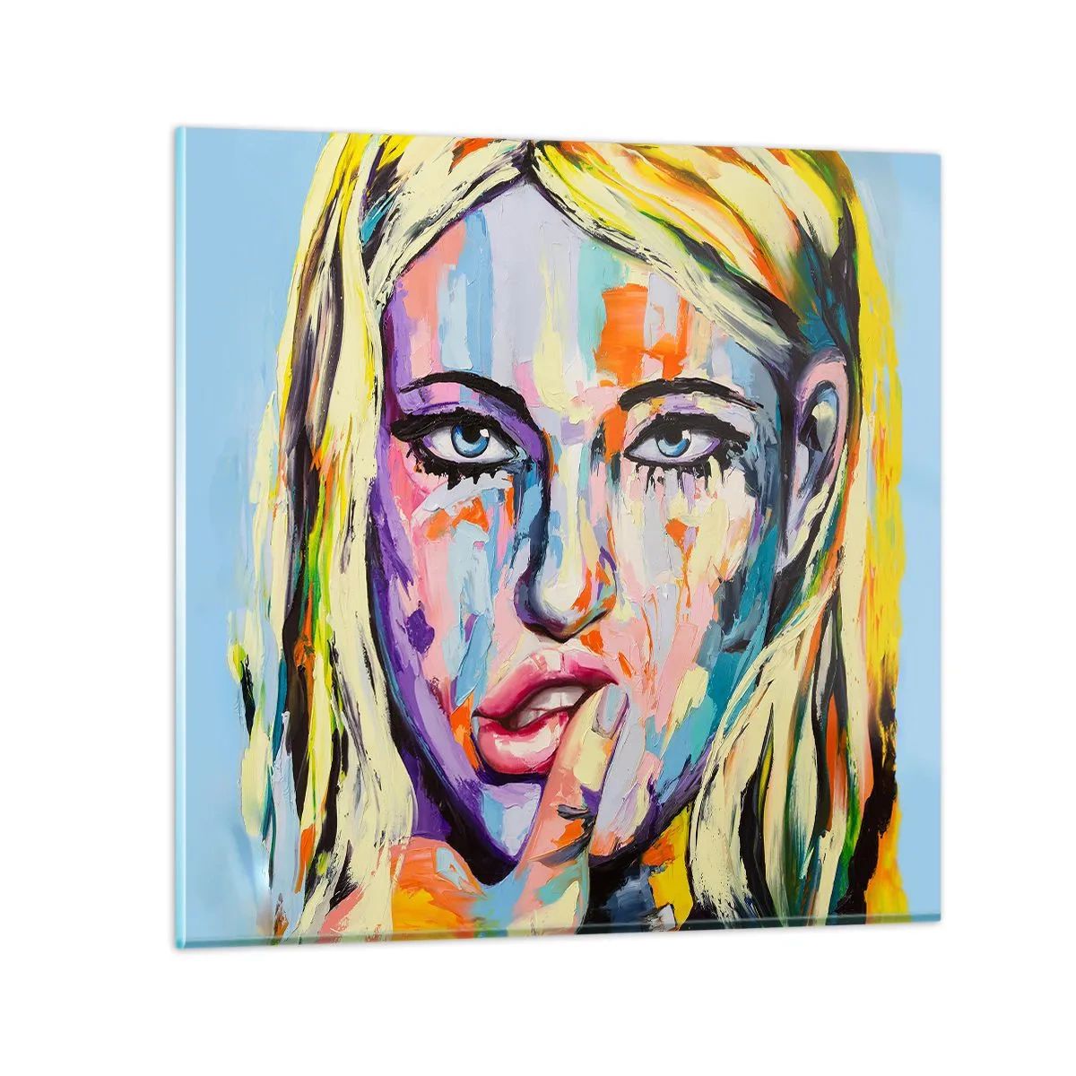 Glasbild - Bild auf glas - Schau ihr direkt in die Augen - 60x60 cm