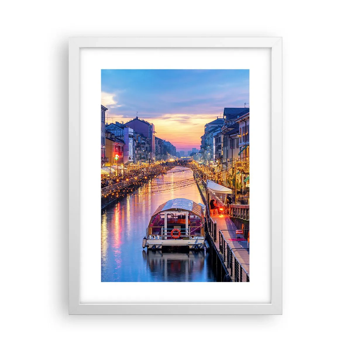 Poster in einem weißen Rahmen - Ein Abend voller Licht und Spaß - 30x40 cm