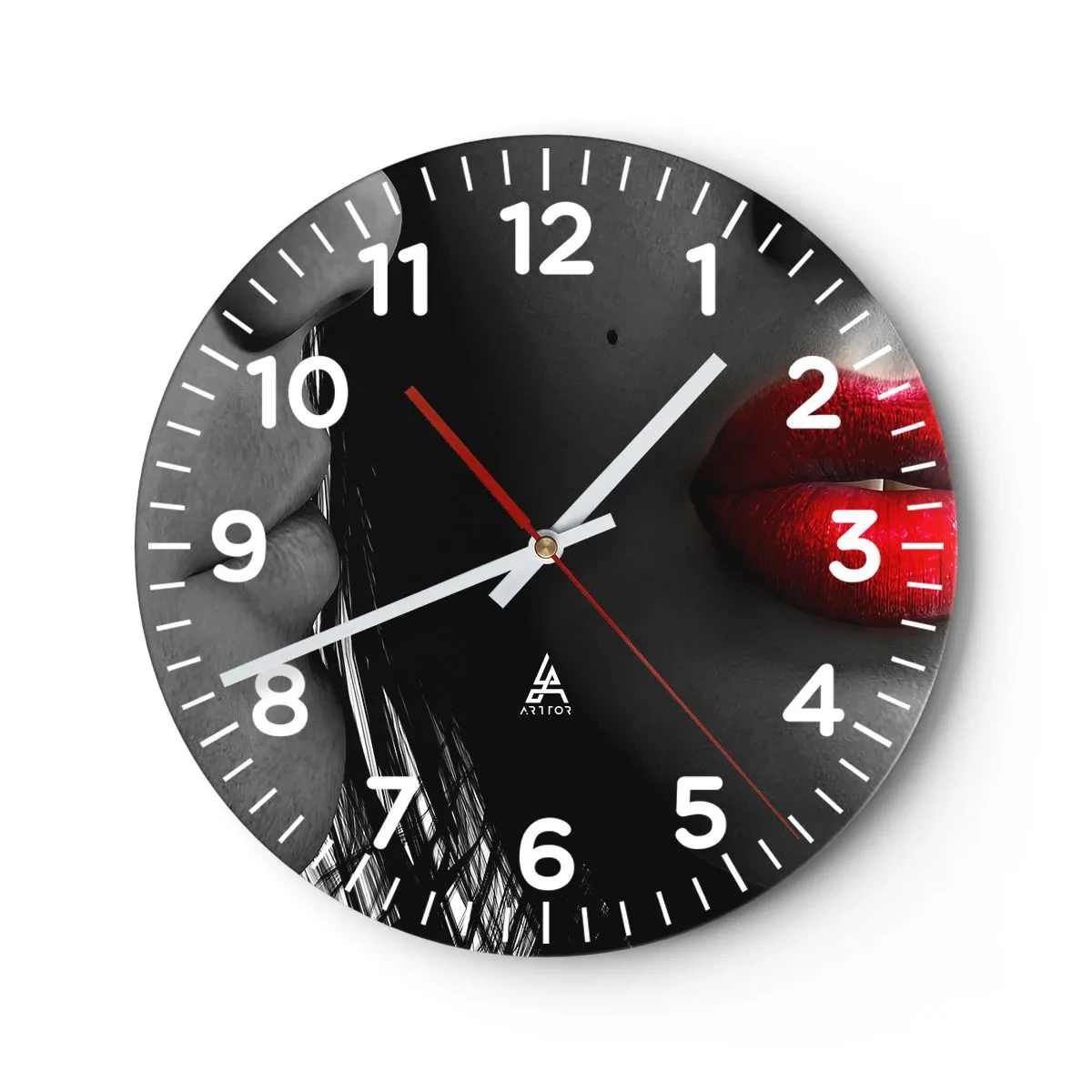 Wanduhr - Glasuhr - Gesicht am Gesicht - 40x40 cm