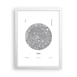 Poster in einem weißen Rahmen - Anatomie von Paris - 30x40 cm