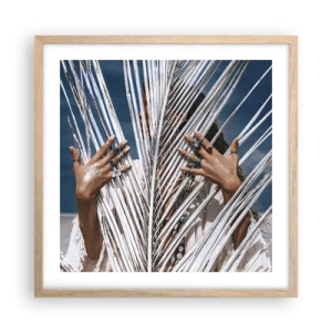 Poster in einem Rahmen aus heller Eiche - Das Mädchen des Schamanen? - 50x50 cm