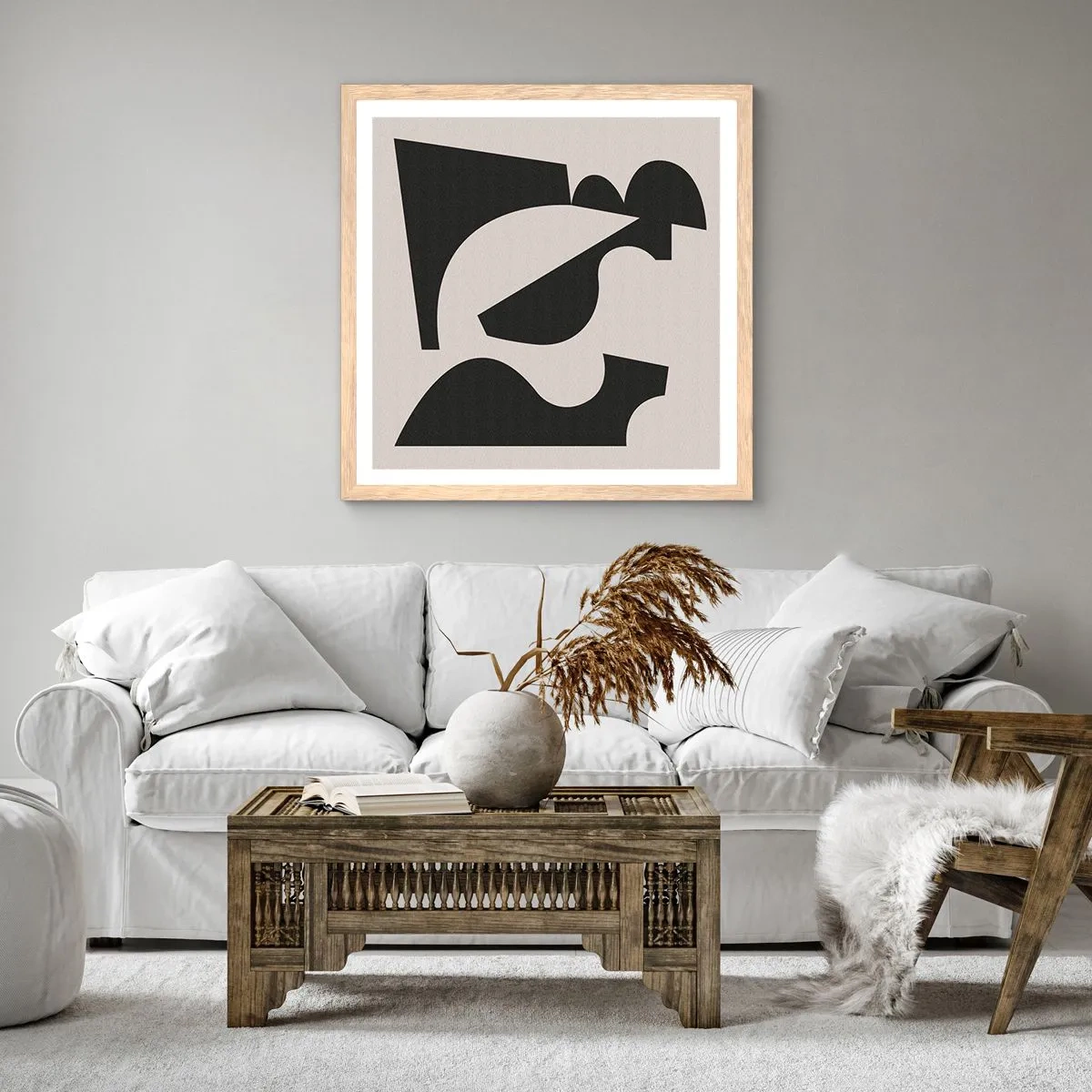Poster in einem Rahmen aus heller Eiche - Zum Selbstbauen - 60x60 cm