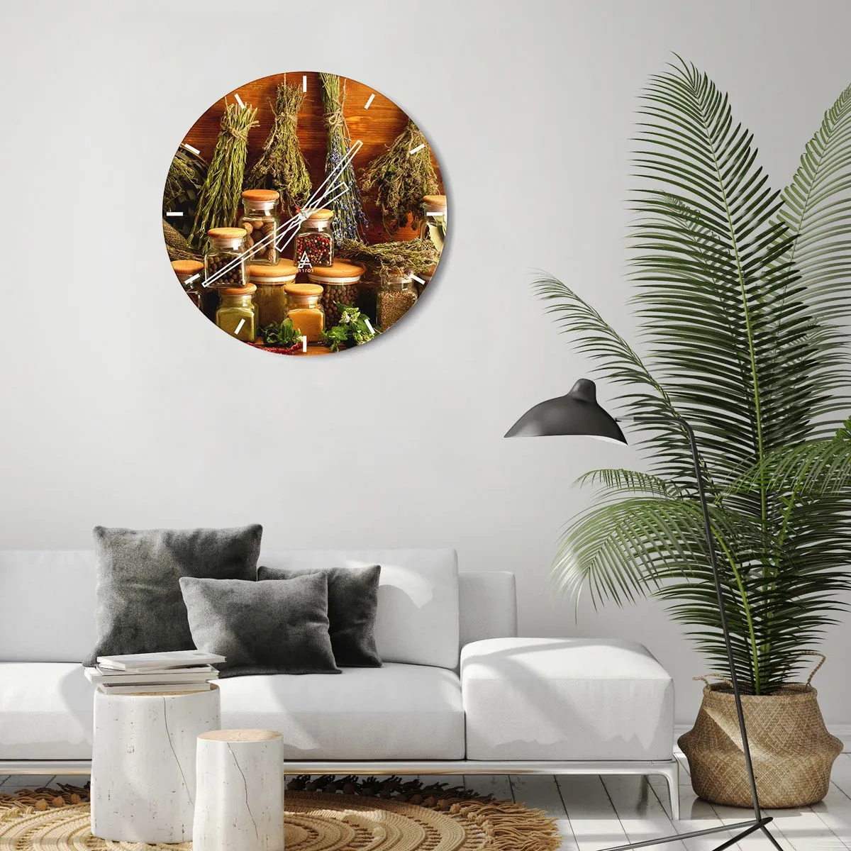 Wanduhr - Glasuhr - Küchenzauber - 30x30 cm