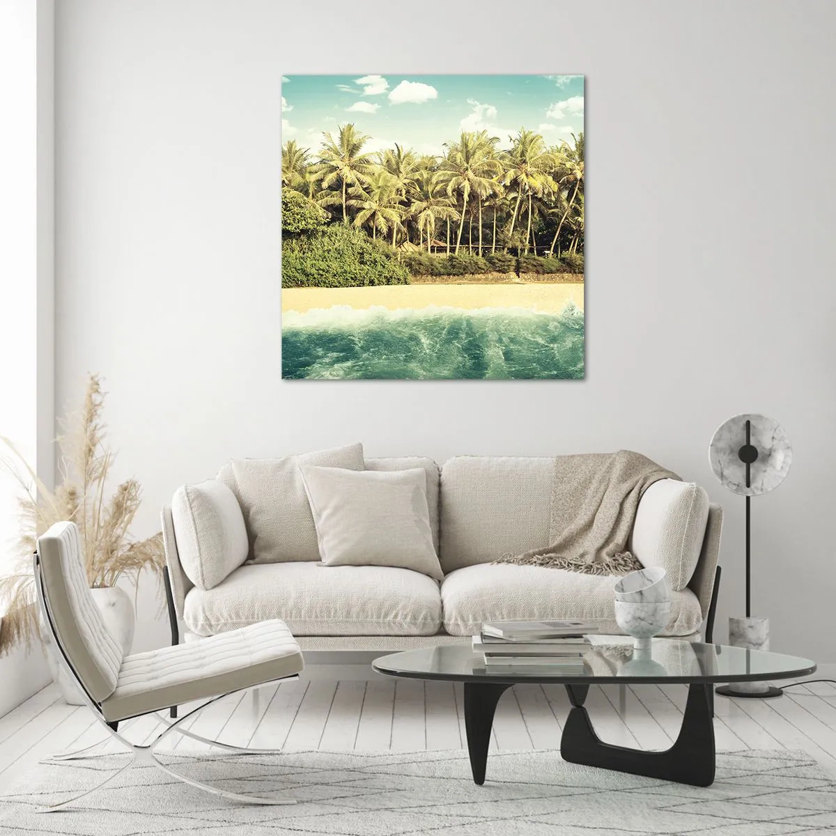 Glasbild - Bild auf glas - Wie wäre es hier? - 40x40 cm