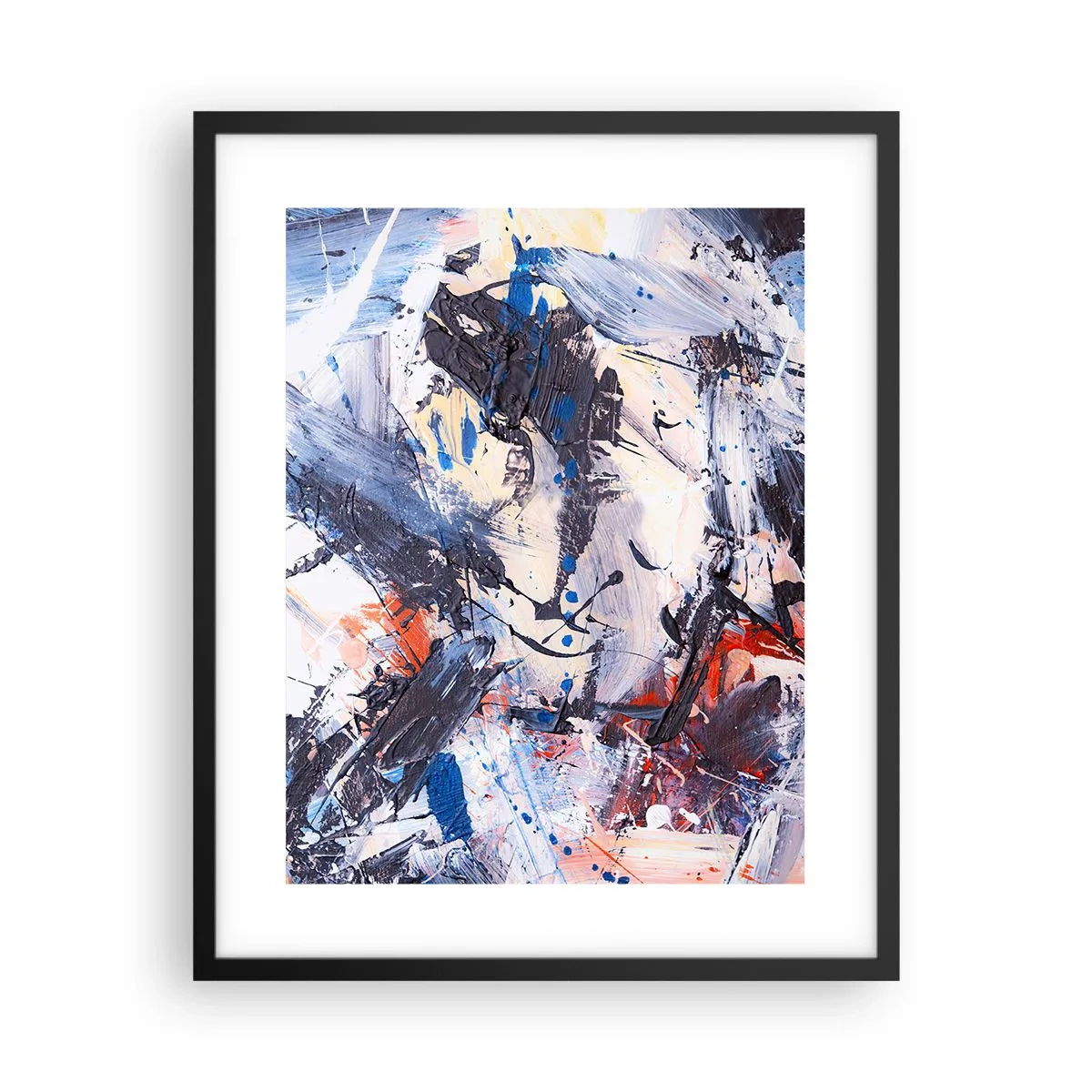 Poster in einem schwarzem Rahmen - Verrückter Tanz der Abstraktion - 40x50 cm