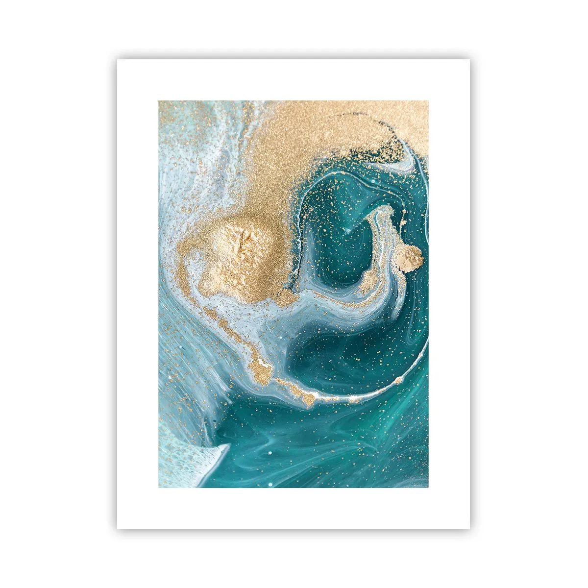 Poster - Ein Strudel aus Gold und Türkis - 30x40 cm