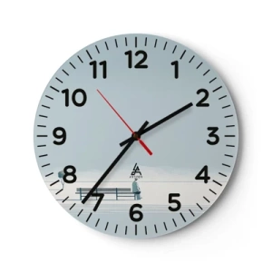 Wanduhr - Glasuhr - Ja, ich warte. - 30x30 cm