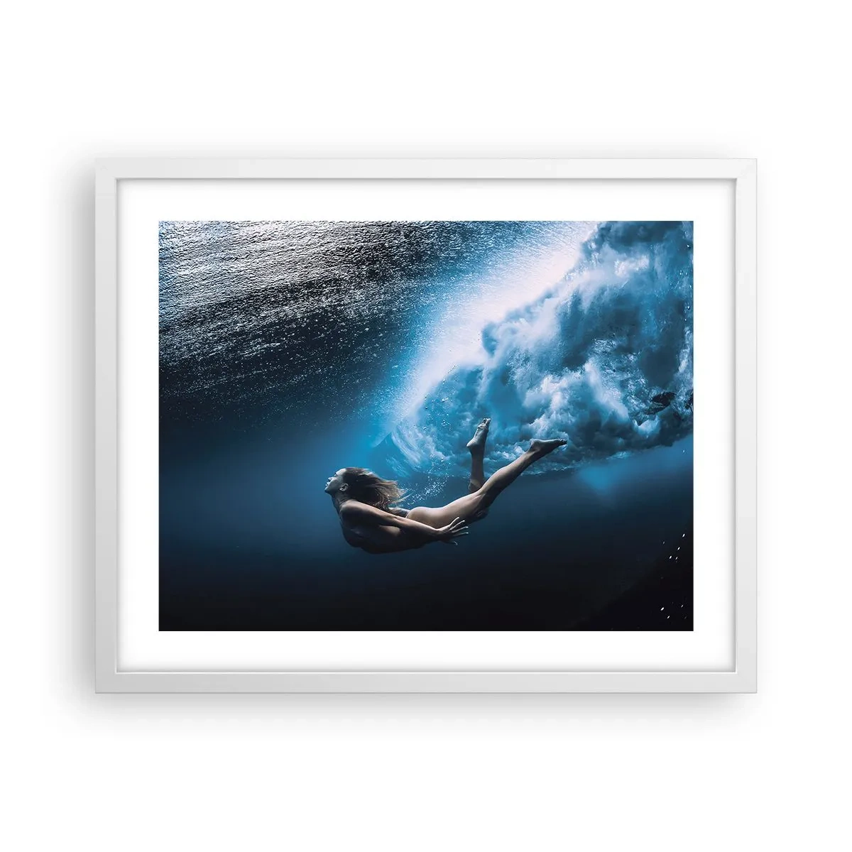Poster in einem weißen Rahmen - Moderne Meerjungfrau - 50x40 cm