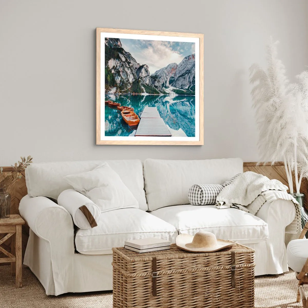 Poster in einem Rahmen aus heller Eiche - Wir zeigen Ihnen Schönheit - 50x50 cm