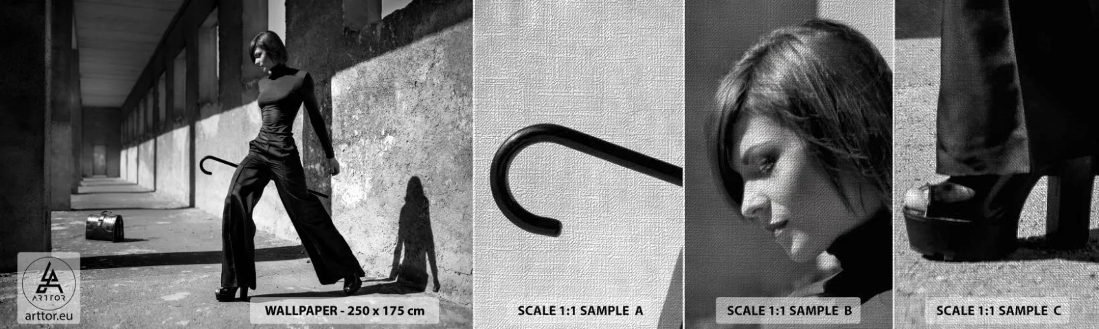 Fototapeten Muster Premium Canvas - Urbane Eleganz - Frau, Mode, Modell - 100x30 cm