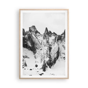 Poster in einem Rahmen aus heller Eiche - Gefährlicher Granitgrat - 70x100 cm