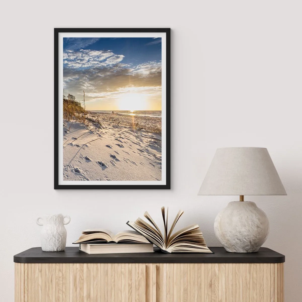 Poster in einem schwarzem Rahmen - Einladung zu einem Spaziergang - 40x50 cm