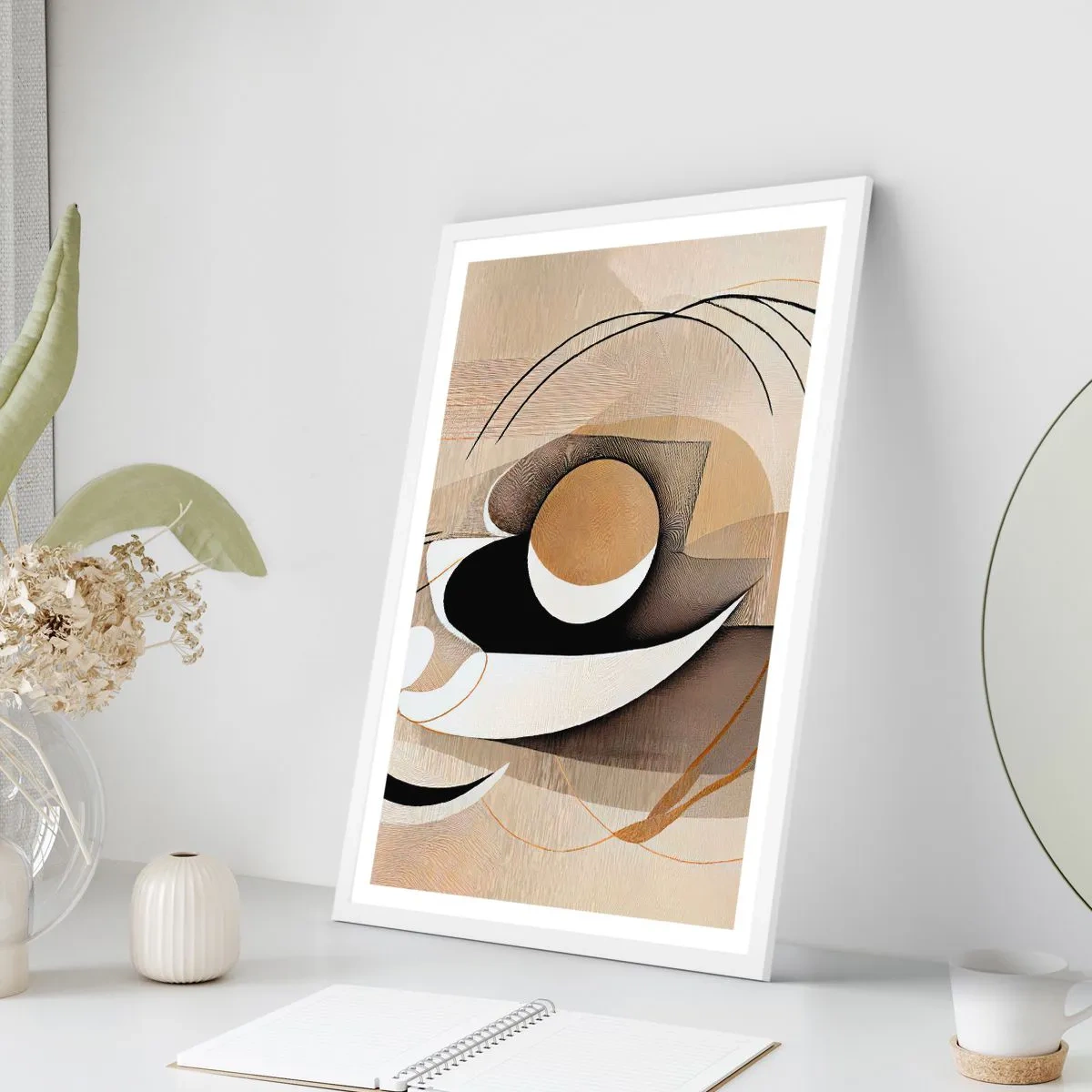 Poster in einem weißen Rahmen - Komposition: die Essenz des Wortes - 30x40 cm