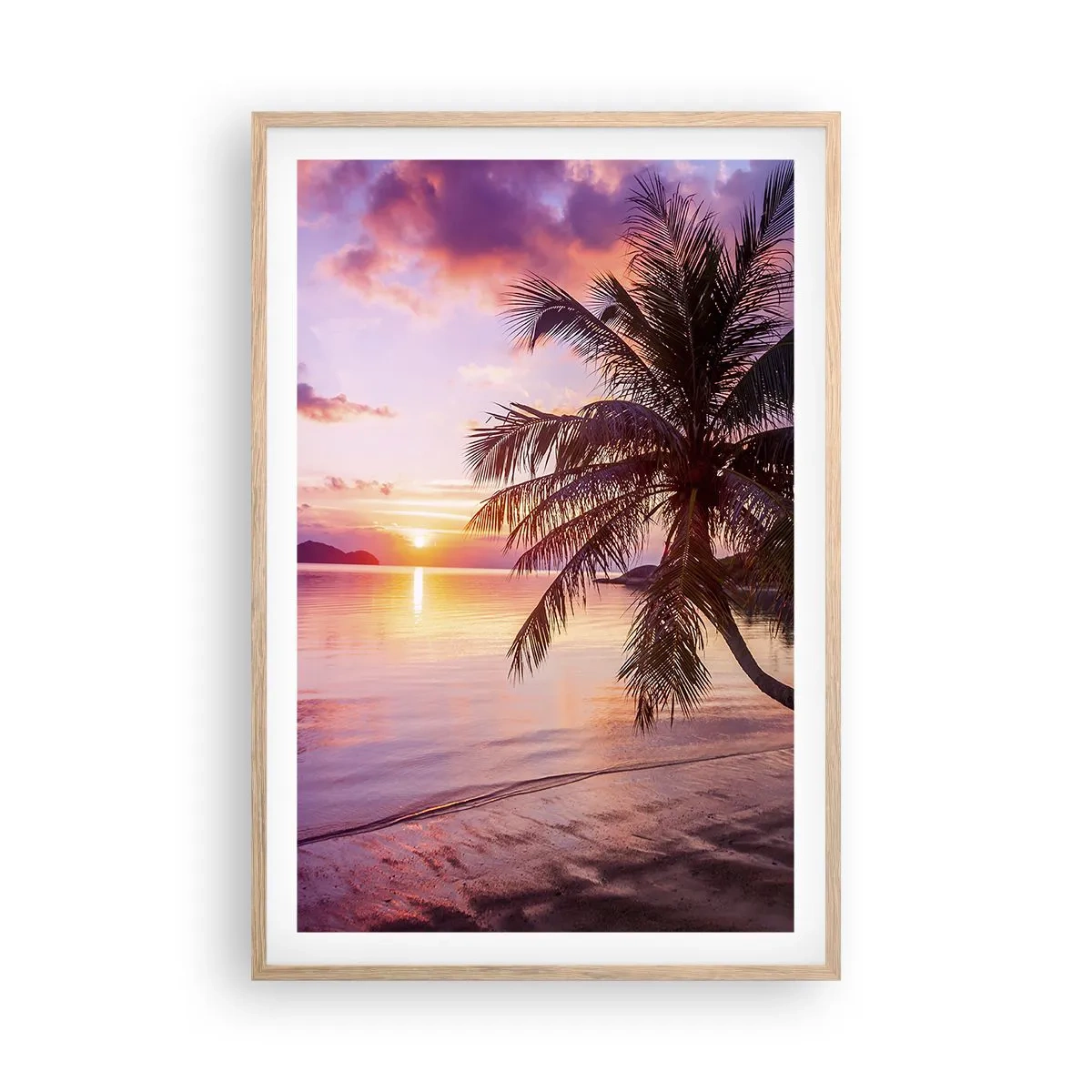 Poster in einem Rahmen aus heller Eiche - Behaglichkeit bis zum Horizont - 61x91 cm