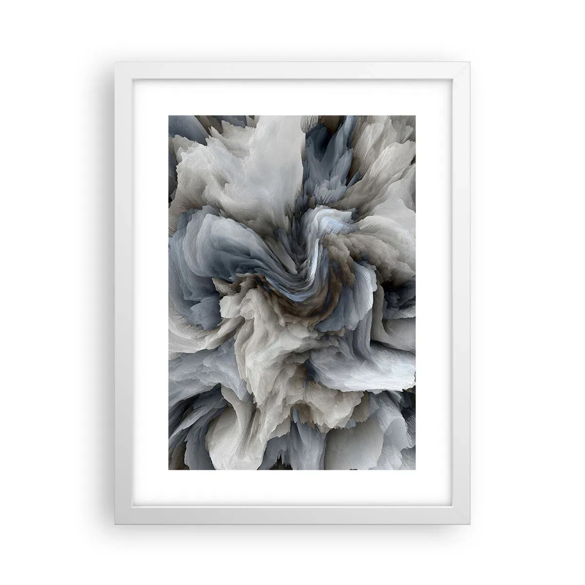 Poster in einem weißen Rahmen - Stein und Blume - 30x40 cm