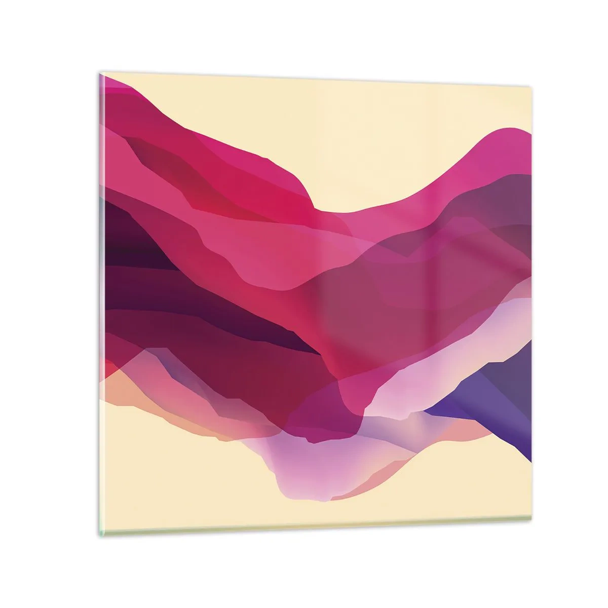 Glasbild - Bild auf glas - Lila Wellen - 70x70 cm