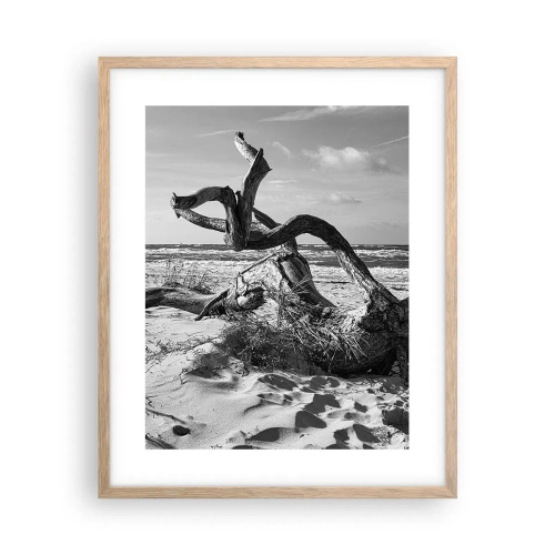 Poster in einem Rahmen aus heller Eiche - Meeresskulptur - 40x50 cm