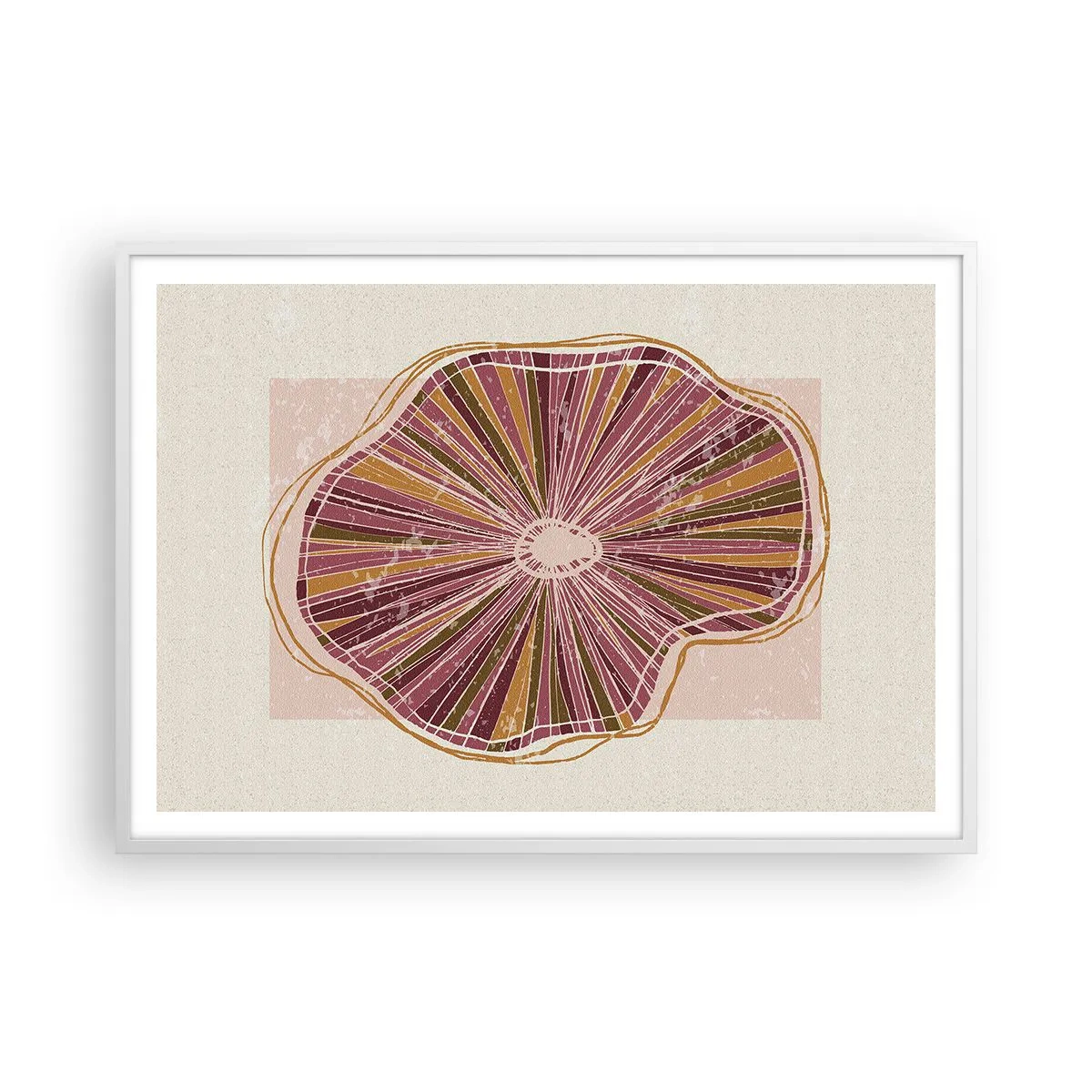 Poster in einem weißen Rahmen - Strahlende Abstraktion - 100x70 cm