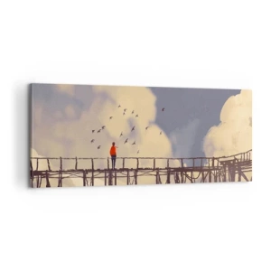 Bild auf Leinwand - Leinwandbild - Blaue Sehnsucht - 100x40 cm
