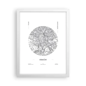 Poster in einem weißen Rahmen - Anatomie von Krakau - 30x40 cm