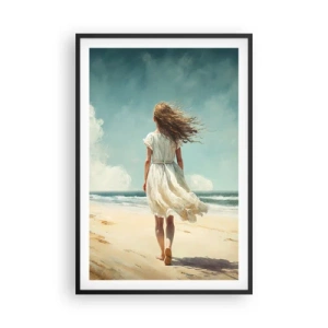Poster in einem schwarzem Rahmen - Der Sonne und dem Wind begegnen - 61x91 cm