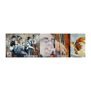 Fototapeten Muster Premium Sand - Der ganze Jazz - Musik, Band, Musikinstrumente - 100x30 cm