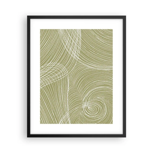 Poster in einem schwarzem Rahmen - Komplizierte Abstraktion in Weiß - 40x50 cm