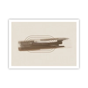 Poster - Eine minimalistische Komposition in Beige- und Grautönen mit geometrischem Muster - 100x70cm - Ein Hauch von Grau - Moderne Wanddekoration für Wohnzimmer und Schlafzimmer ARTTOR