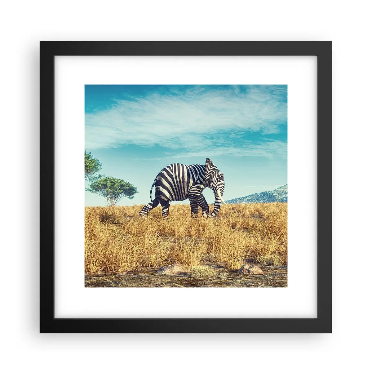 Poster in einem schwarzem Rahmen - Grau ist nicht mehr in Mode - 30x30 cm