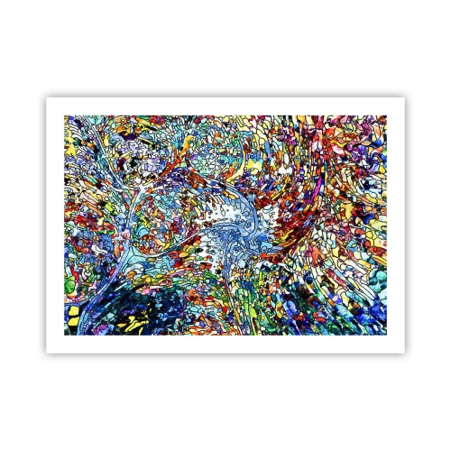 Poster - Glasmalerei Wassertropfen - 70x50 cm