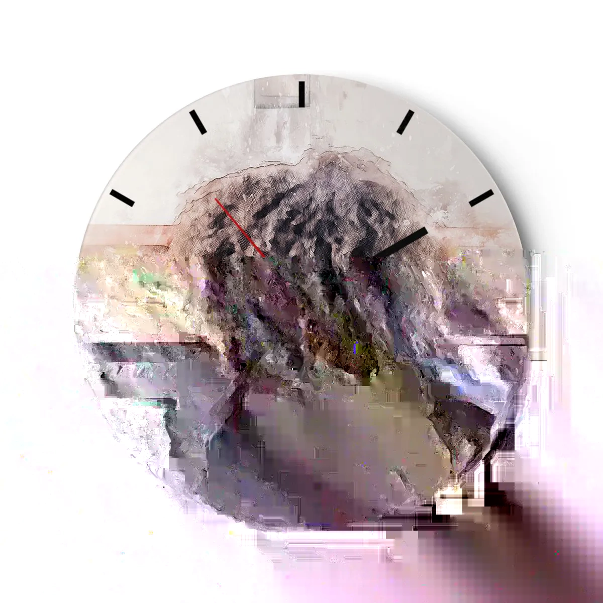 Wanduhr - Glasuhr - In der neuen Welt - 40x40 cm