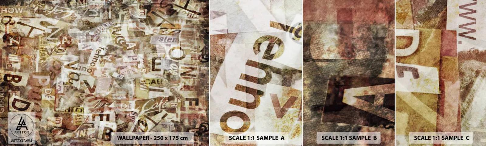 Fototapeten Muster Selbstklebend Deluxe Sticker - Ich vereinige das Geschwätz - Graffiti, Wandgemälde, Stück - 100x30 cm