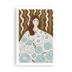 Poster - Porträt im floralen Gewand - 61x91 cm